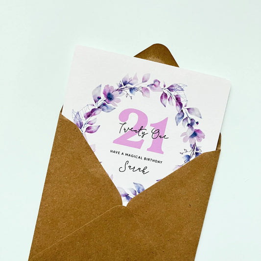 Personalised 21st Birthday Card - Have a Magical Birthday - Patterns&Doodles