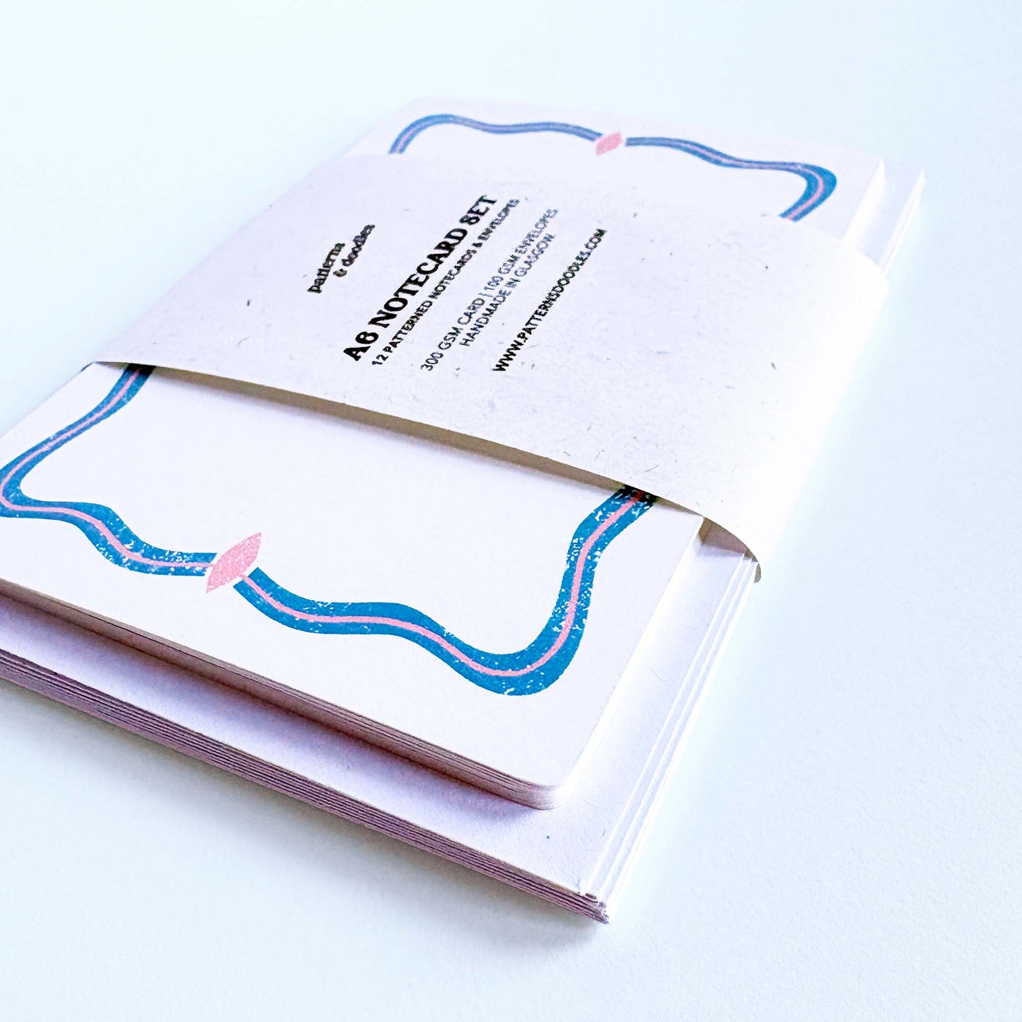 Set of Notecards And Envelopes - Stamped in Blue