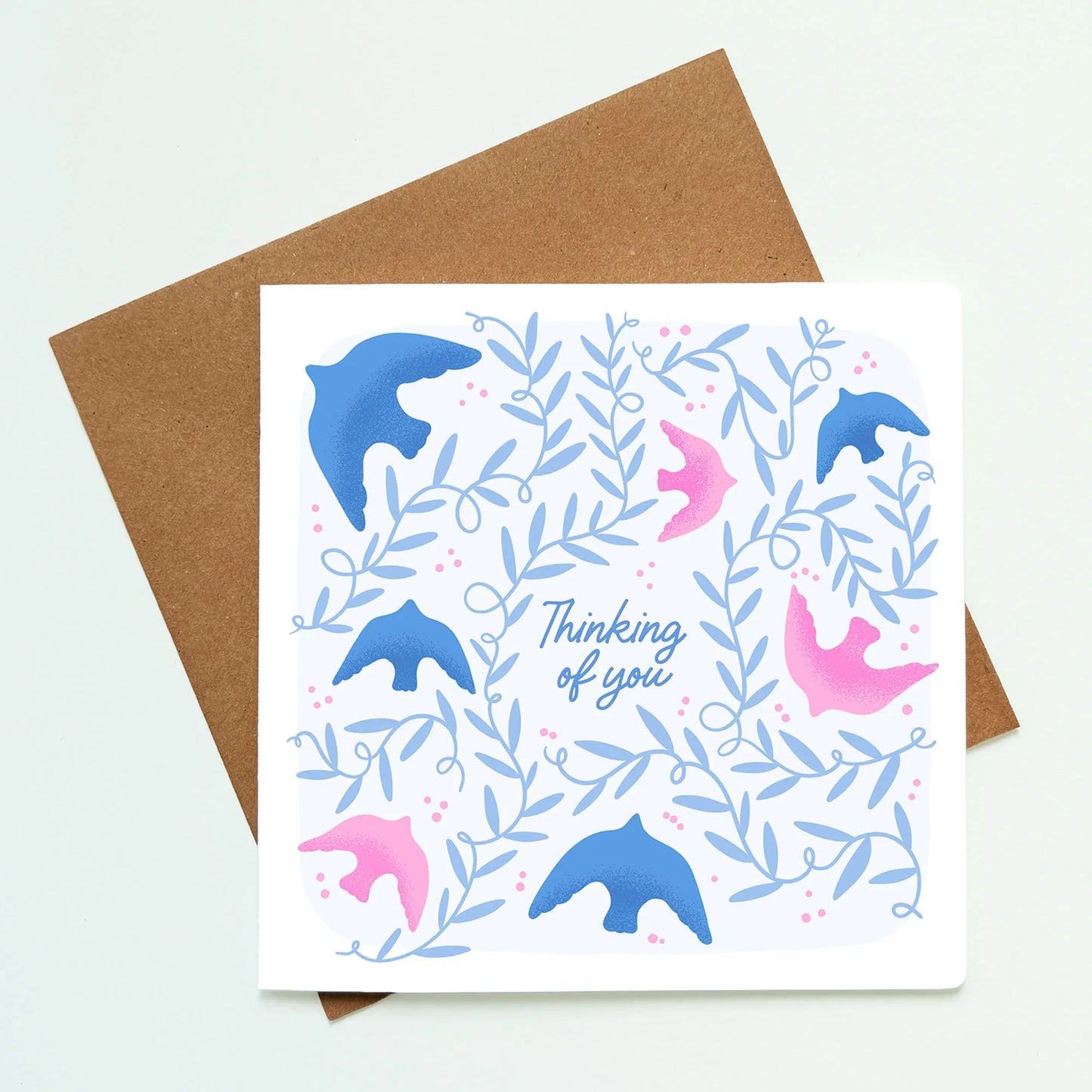 Gentle Birds Thinking of You Card - Patterns&Doodles