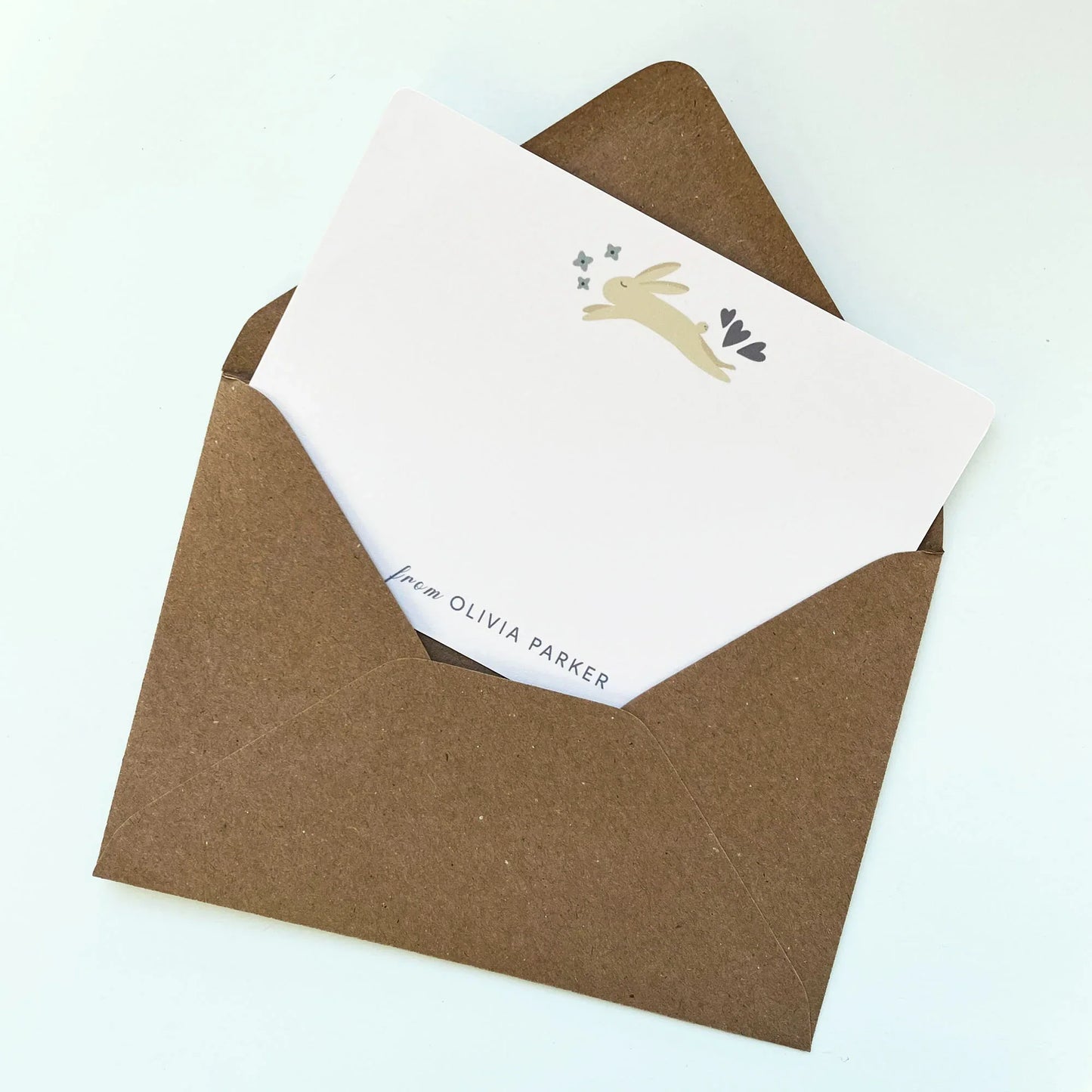 Personalised Notecards Pack - Forest Rabbits - Patterns&Doodles