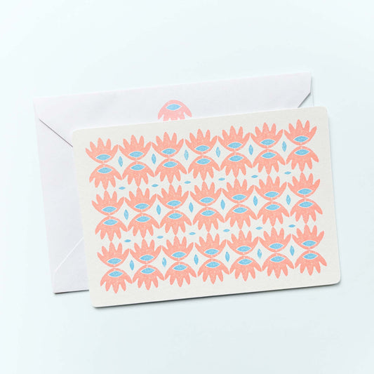 Set of Notecards And Envelopes - Stamped in Pink