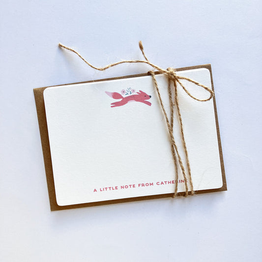 Running Foxes Personalised Thank You Note Cards