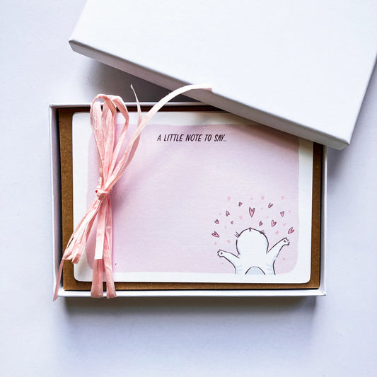 Loving Cat Personalised Thank You Note Cards - Patterns&Doodles