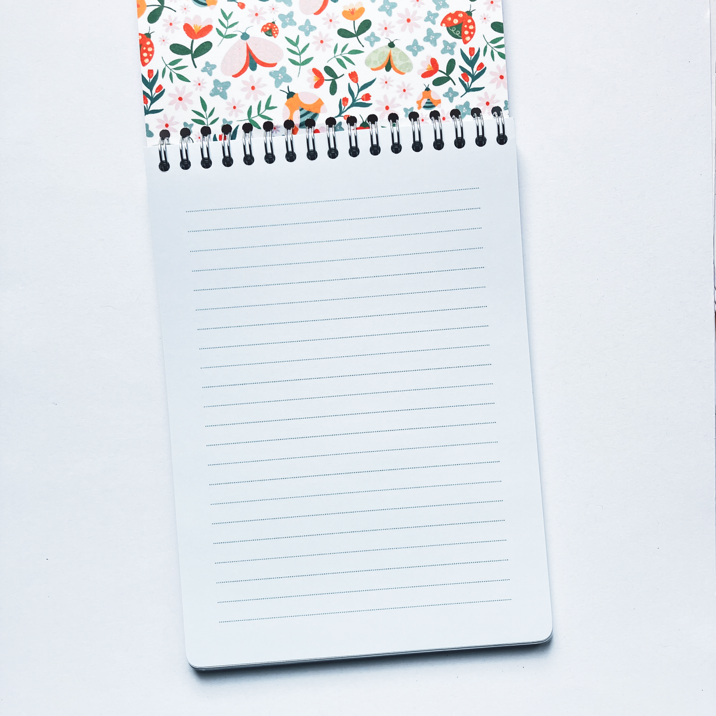 Handmade Spiral Lined Notebook - Butterflies and Ladybugs
