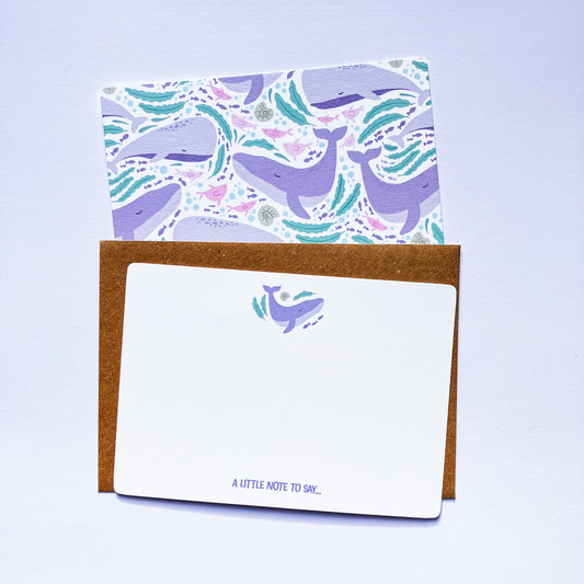 Ocean Whales Personalised Note Cards