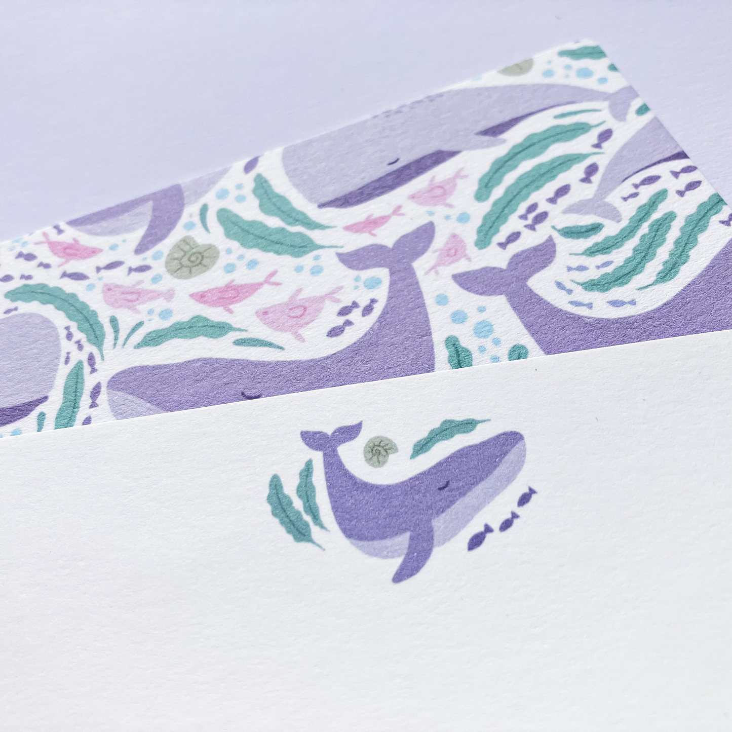 Ocean Whales Personalised Note Cards