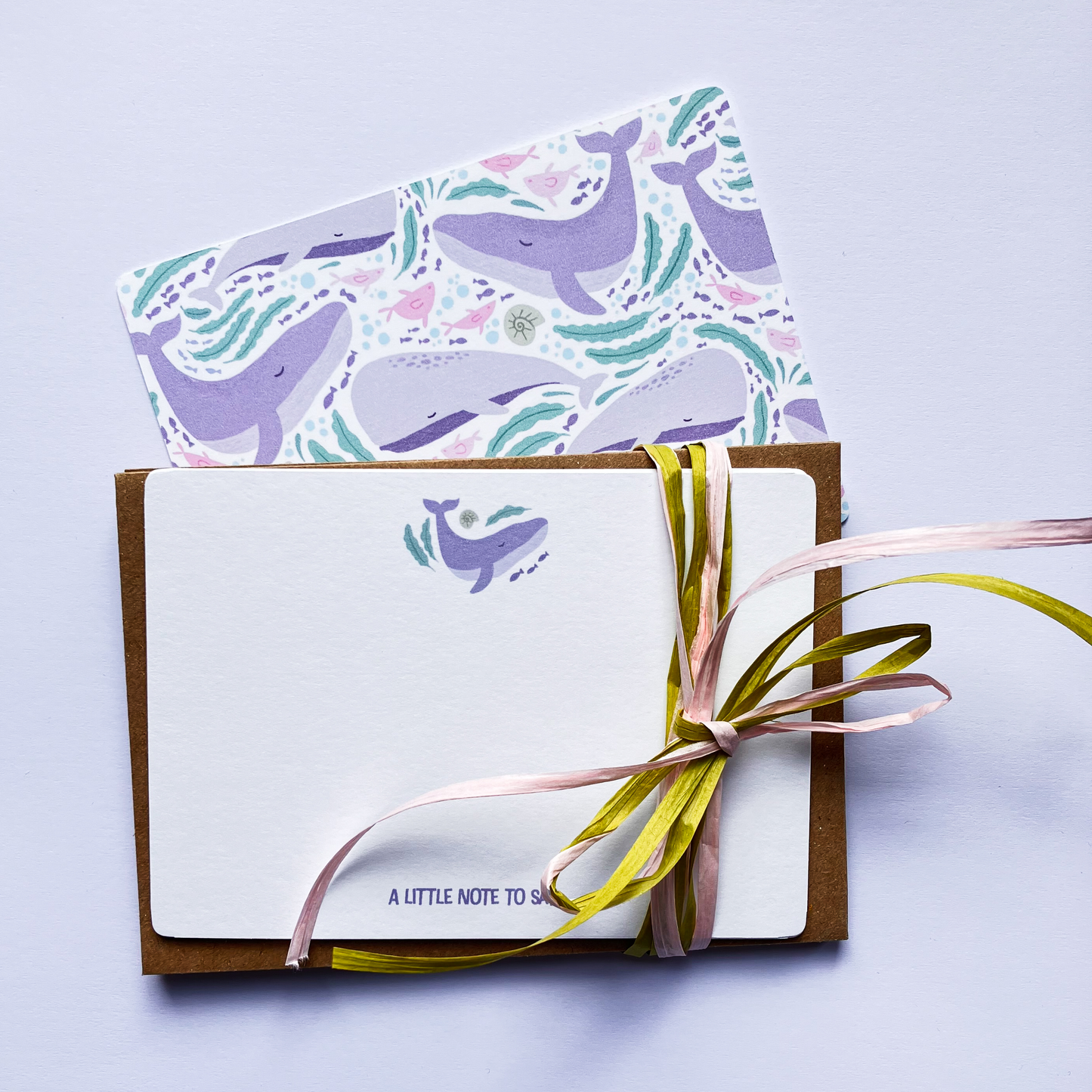 Ocean Whales Personalised Note Cards