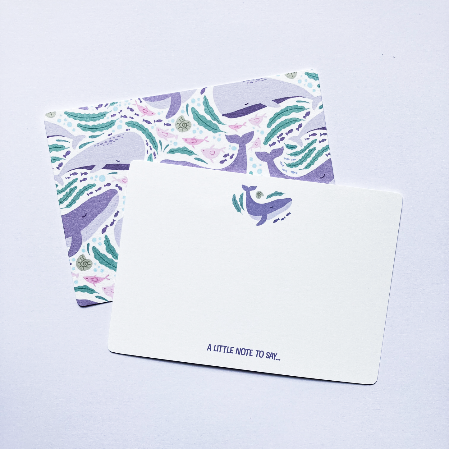 Ocean Whales Personalised Note Cards