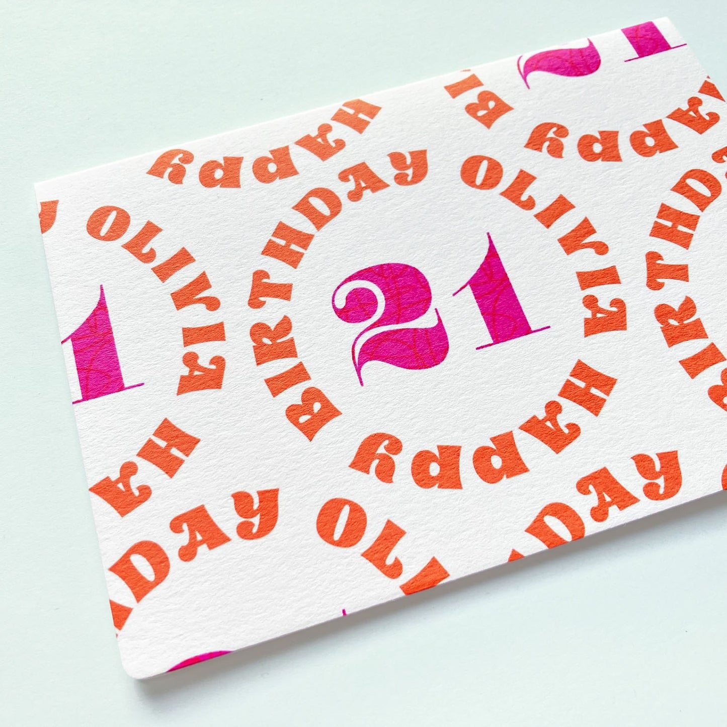 Personalised 21st Birthday Card - Minimalist Typography