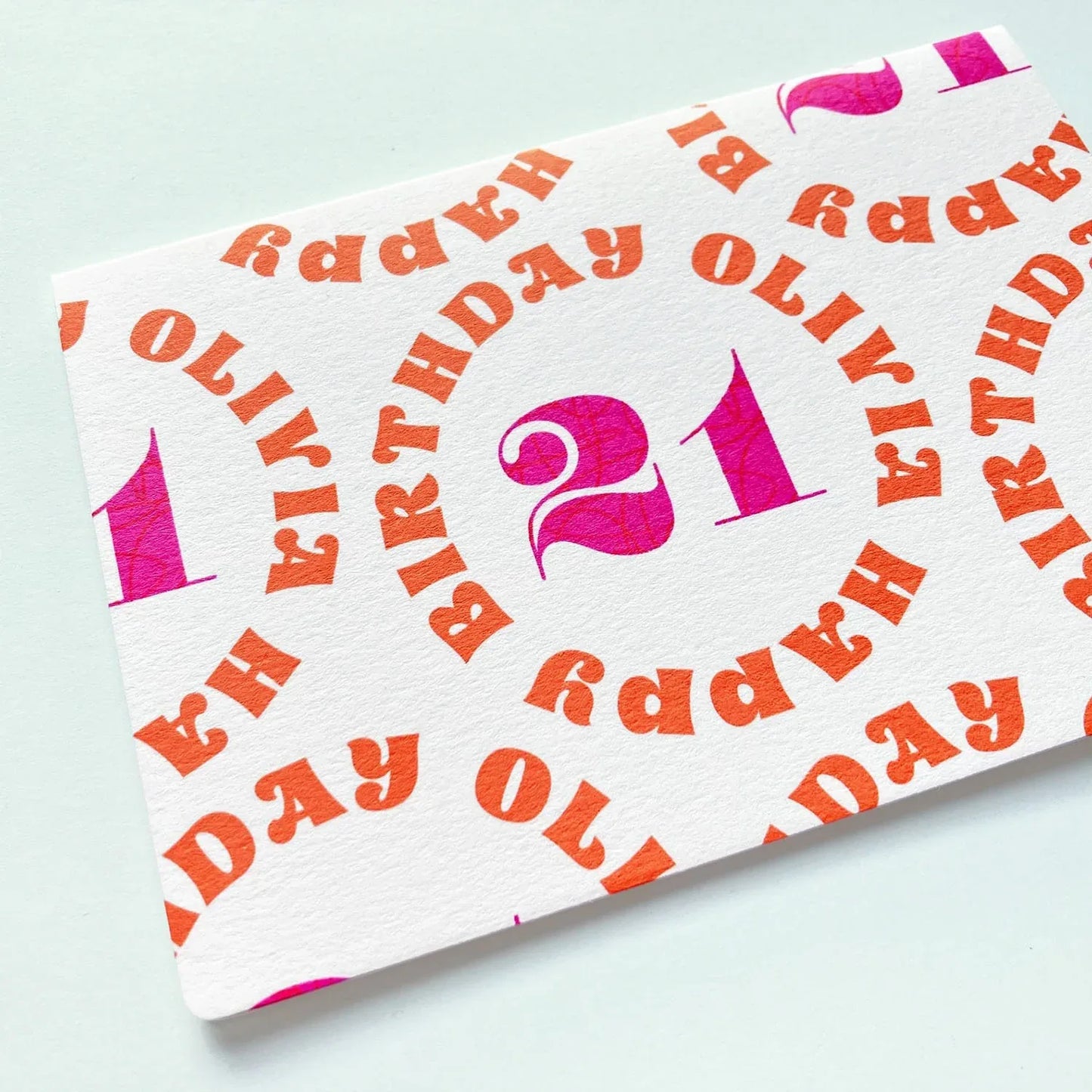 Personalised 21st Birthday Card - Minimalist Typography - Patterns&Doodles
