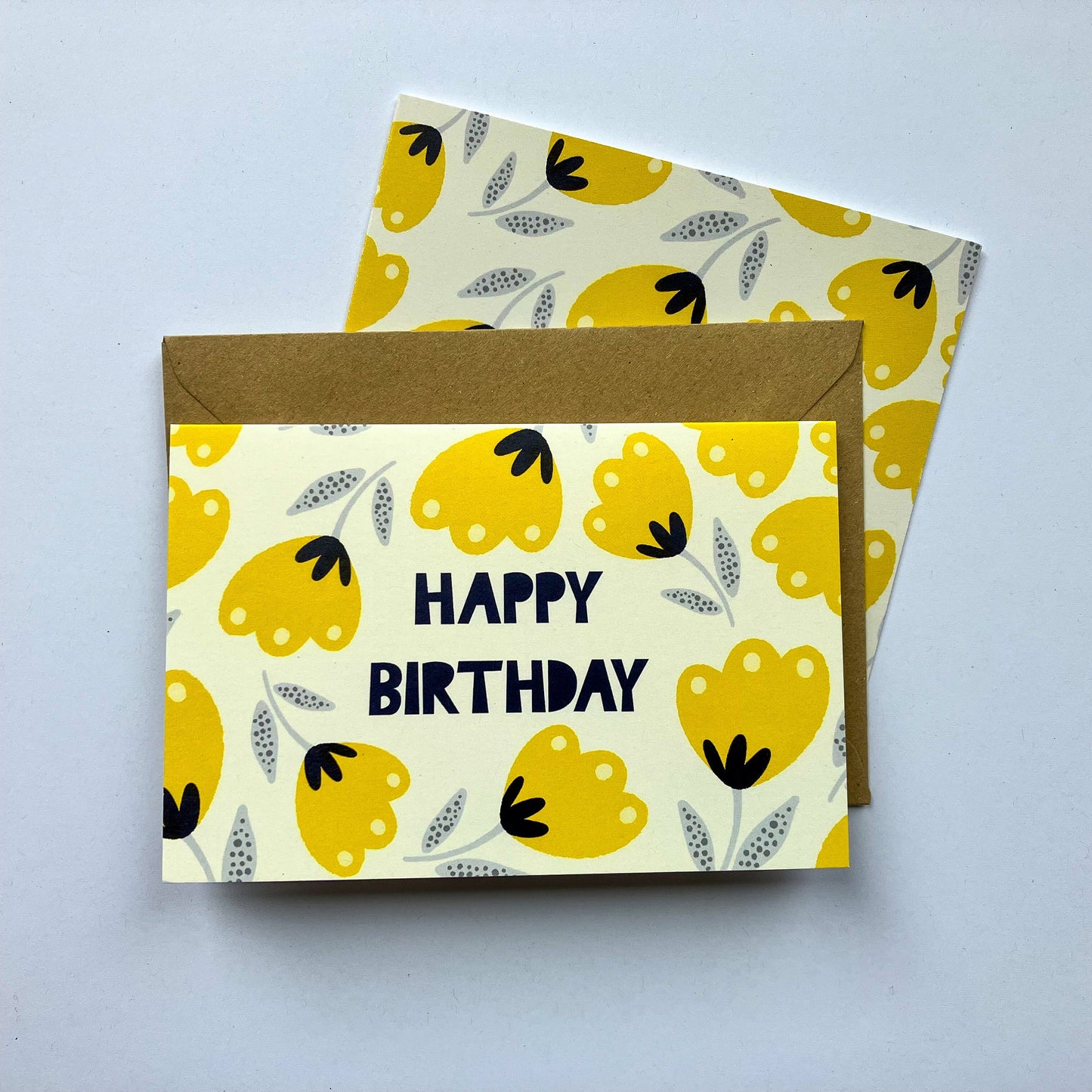 Quirky Yellow Flowers Birthday Card