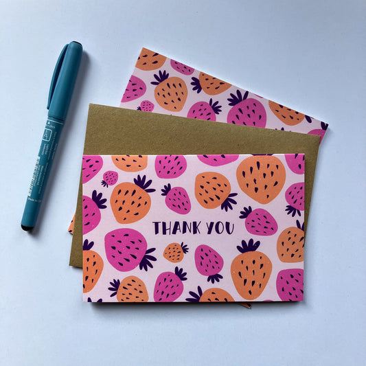 Strawberry Thank You Greeting Card
