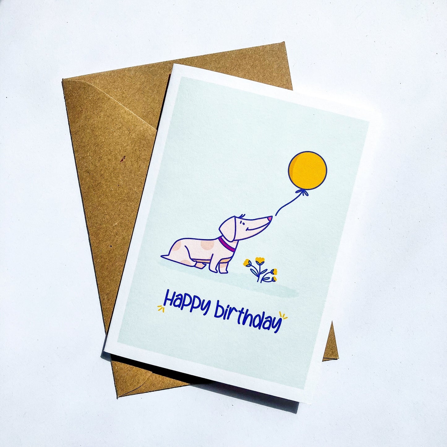 Happy birthday card for dog lovers, Illustrated birthday card, Cute birthday card for a friend
