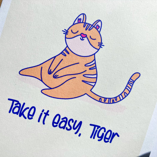 Cat lover greeting card, Funny cat illustration greeting card, Greeting card for a friend