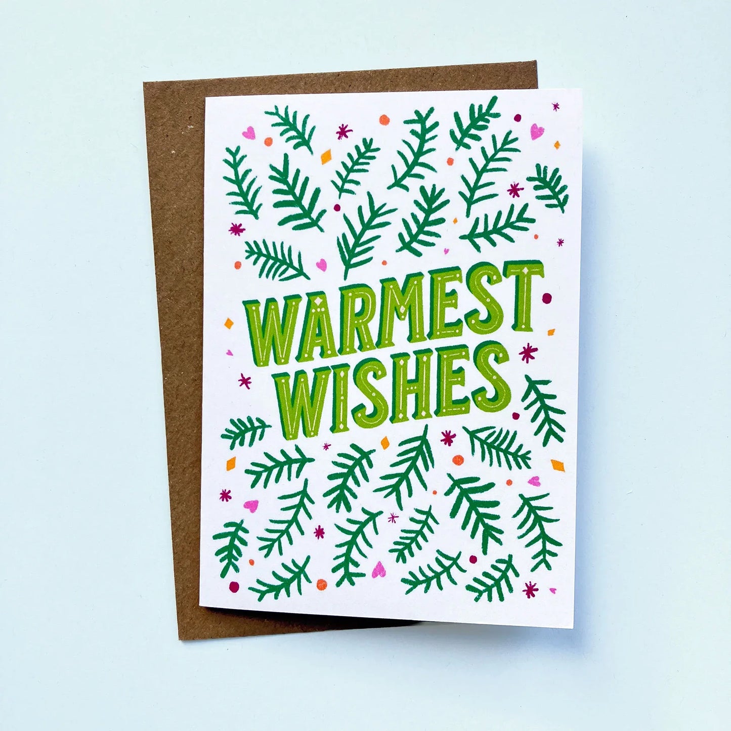 Warmest Wishes Christmas Greeting Card - Patterns&Doodles