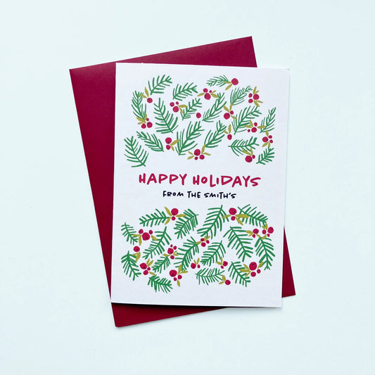 Personalised Christmas Card - Merry Christmas - Patterns&Doodles