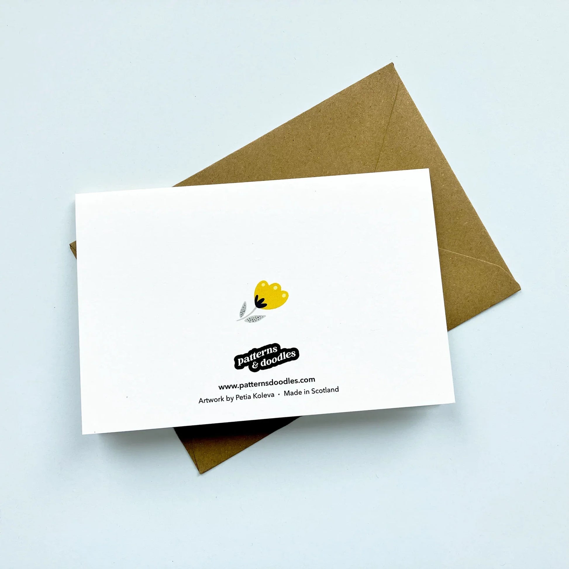 Quirky Yellow Flowers Birthday Card - Patterns&Doodles