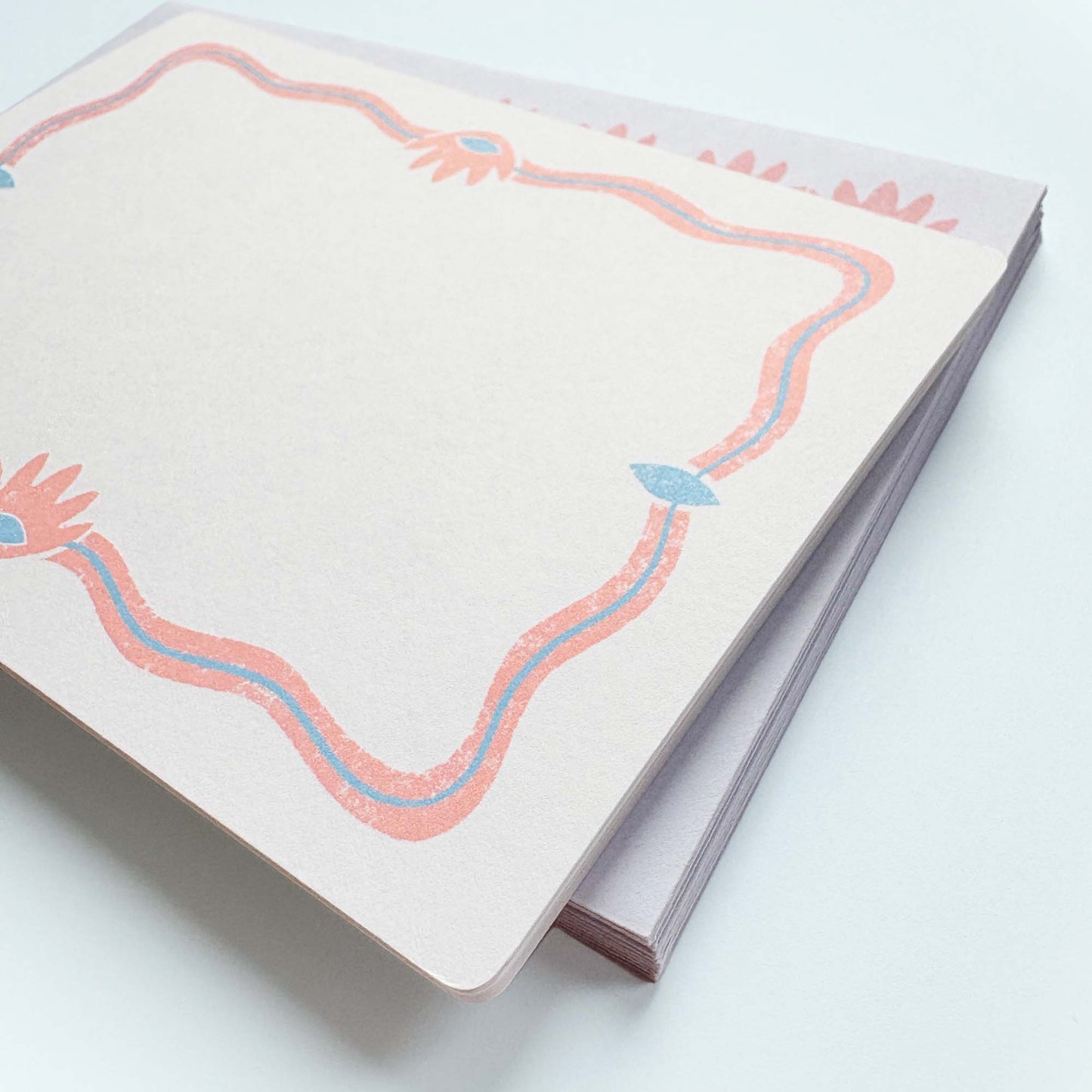 Set of Notecards And Envelopes - Stamped in Pink