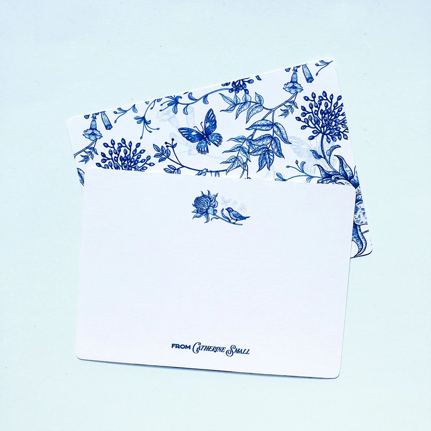 Botanical Flowers and Birds Personalised Note Cards - Patterns&Doodles