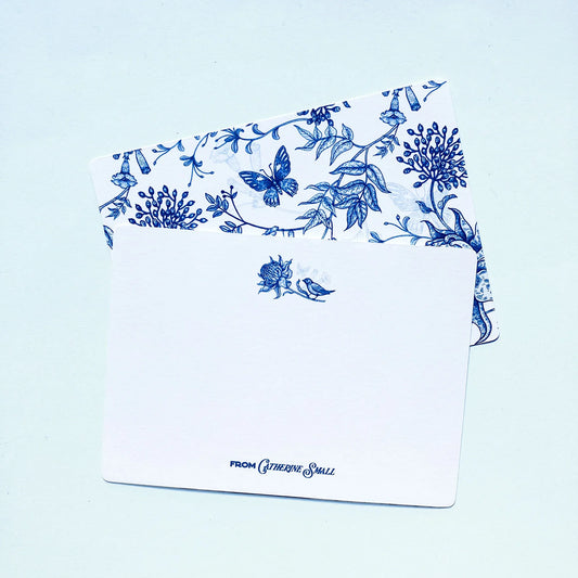 Botanical Flowers and Birds Personalised Note Cards - Patterns&Doodles