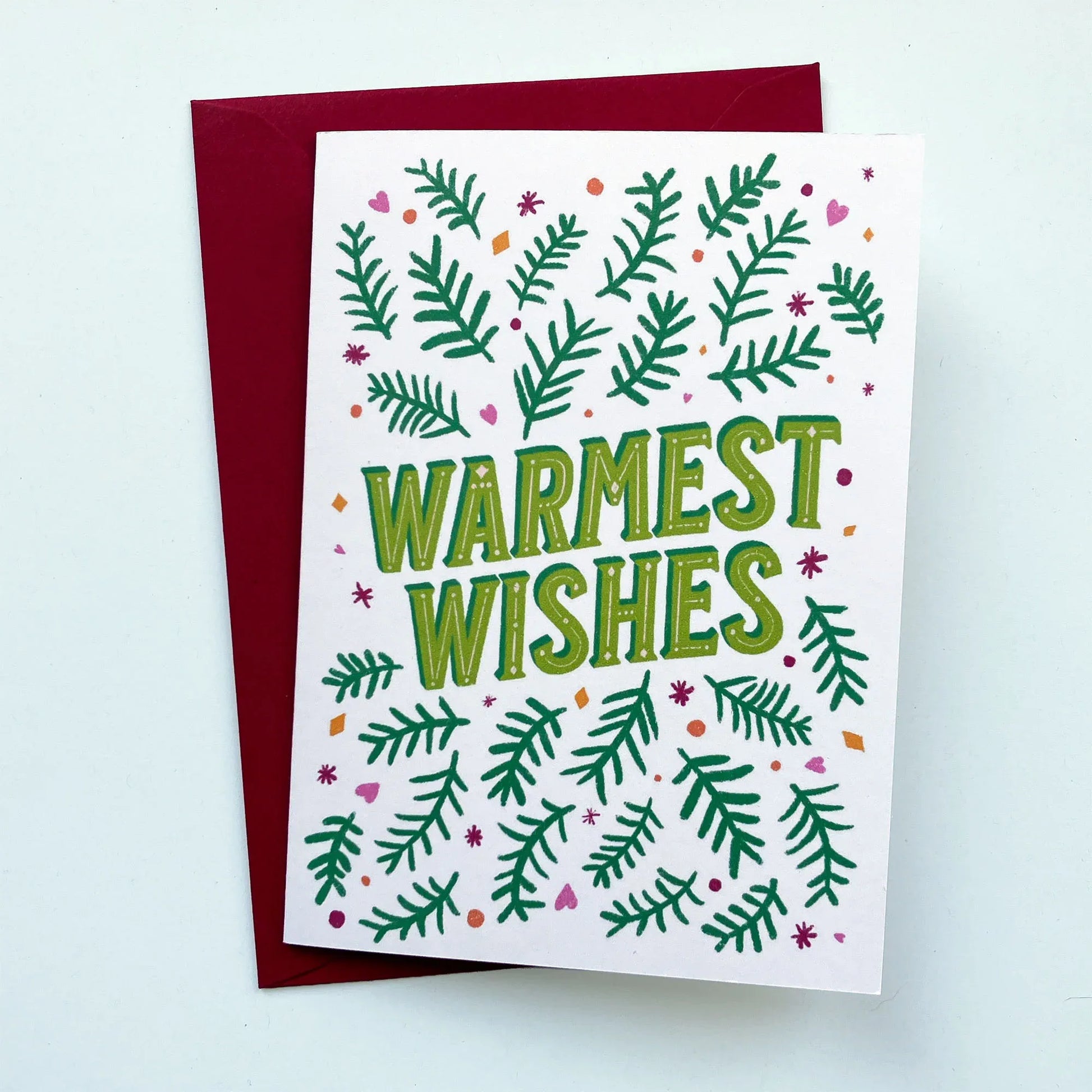 Warmest Wishes Christmas Greeting Card - Patterns&Doodles