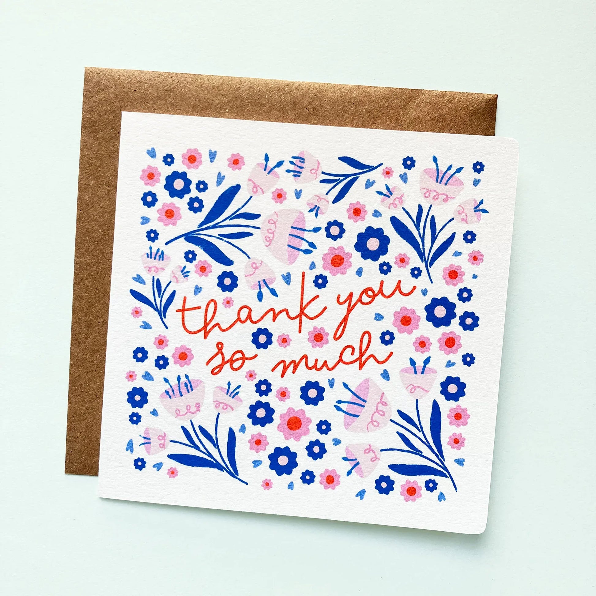 Thank You So Much - Floral Card - Patterns&Doodles