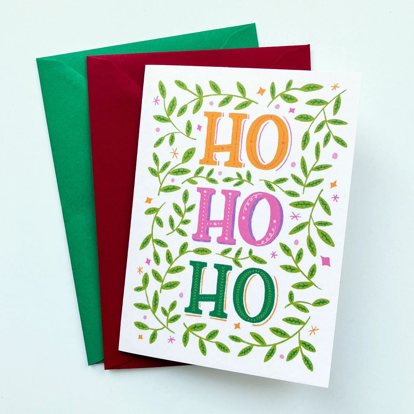 Ho Ho Ho Christmas Greeting Card - Patterns&Doodles