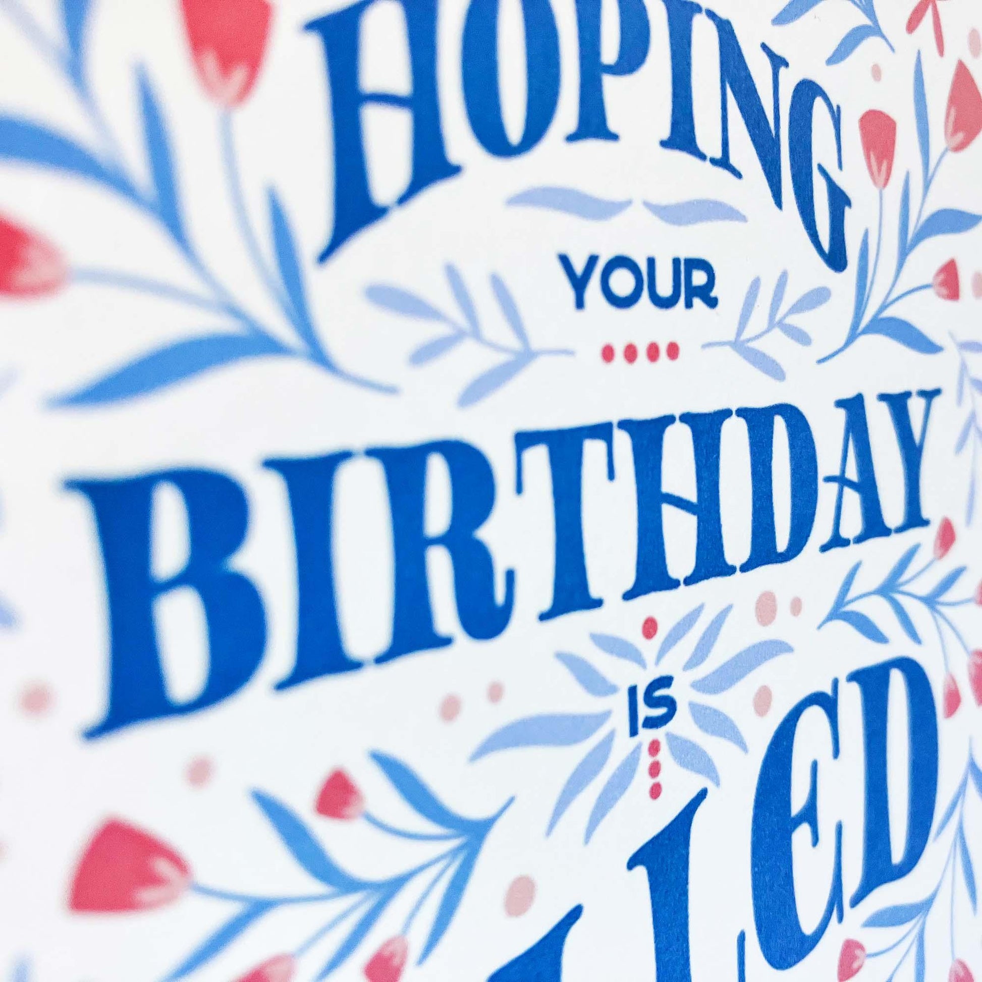 Floral Birthday Card - Hoping Your Birthday Is Filled With Smiles - Patterns&Doodles