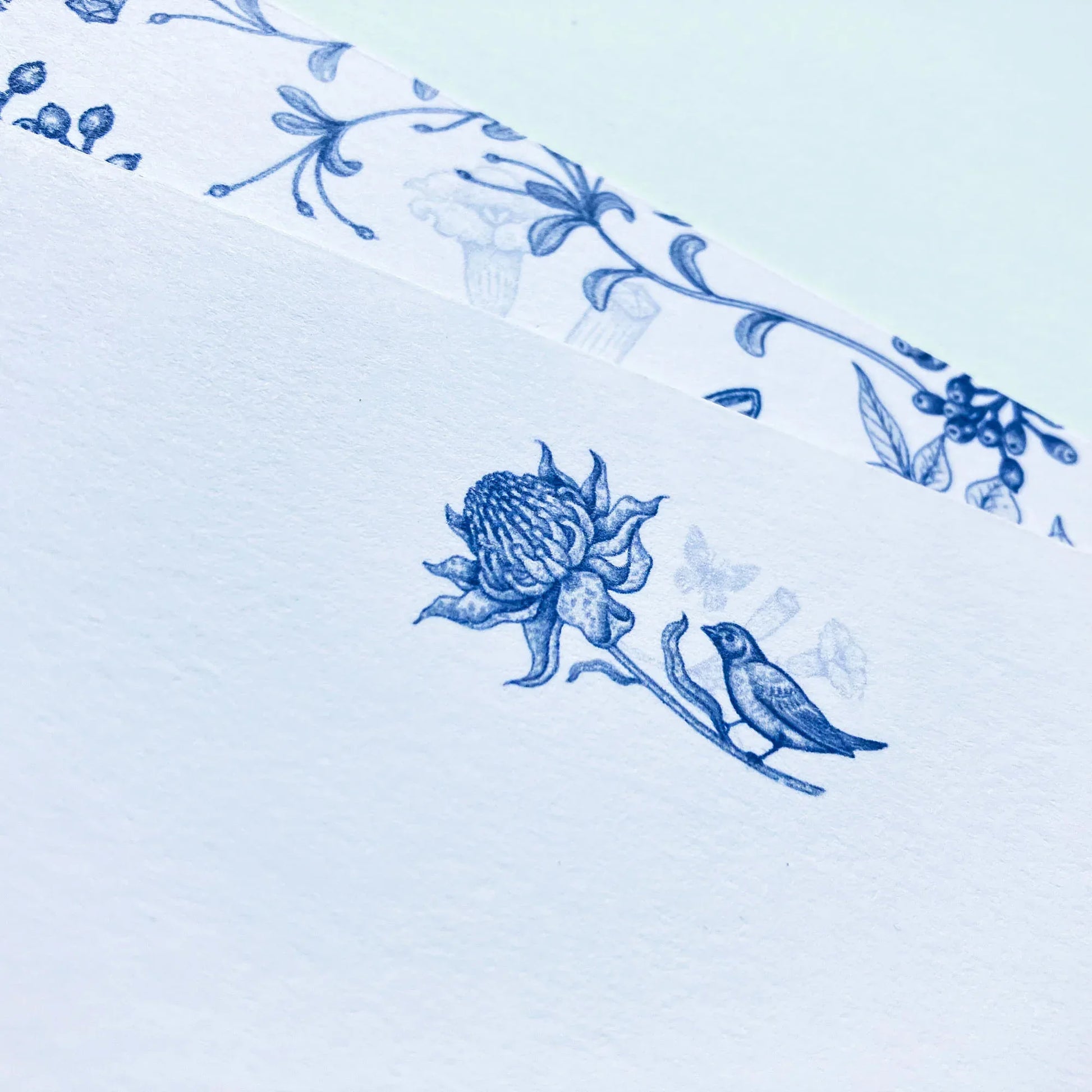 Botanical Flowers and Birds Personalised Note Cards - Patterns&Doodles