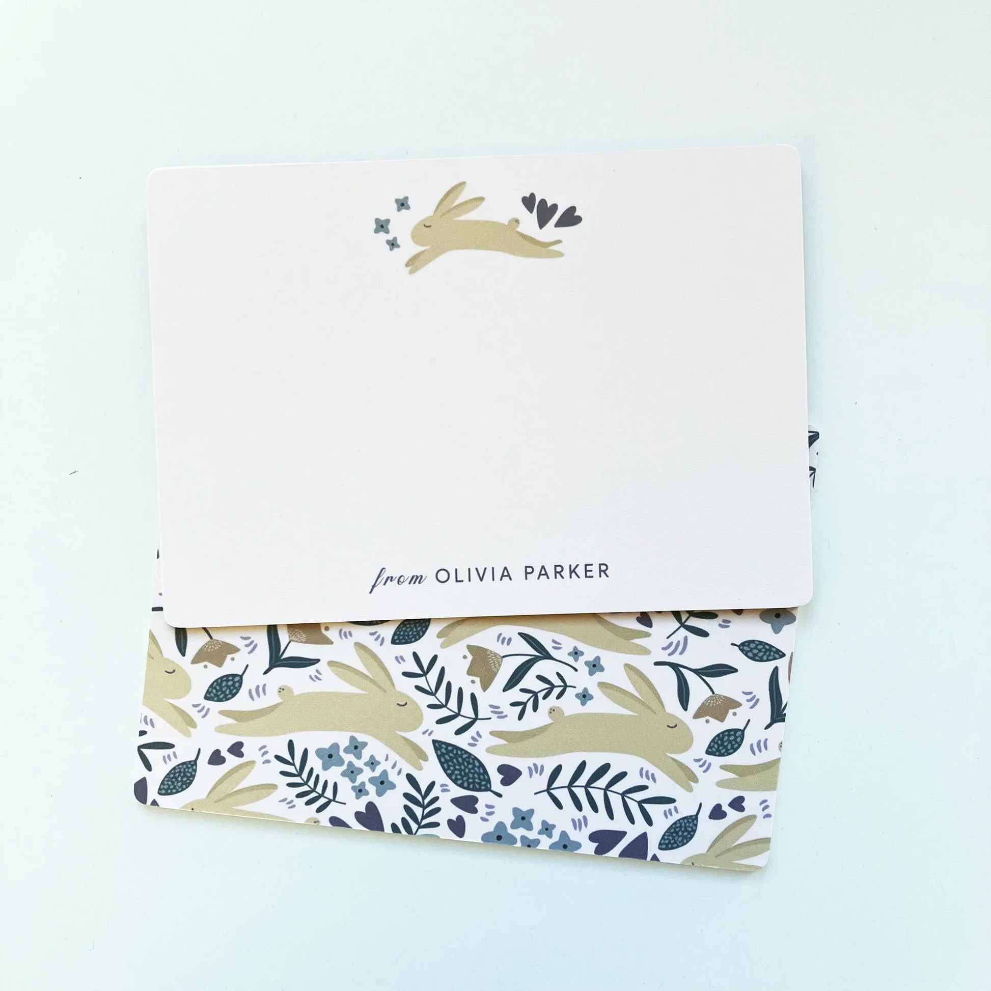 Personalised Notecards Pack - Forest Rabbits - Patterns&Doodles