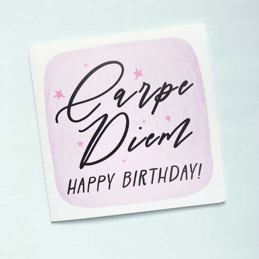 Personalised Birthday Card - Carpe Diem - Patterns&Doodles