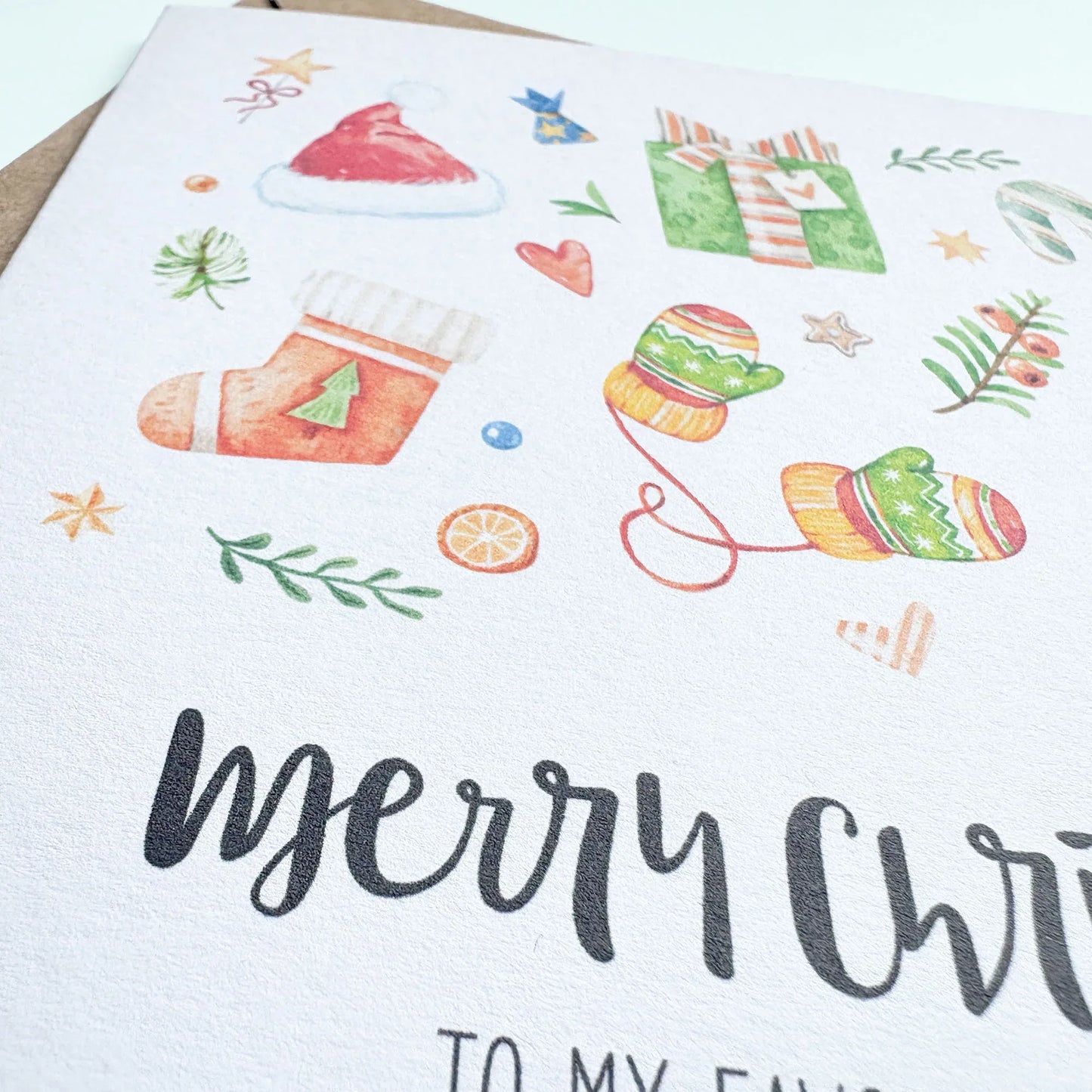 Personalised Luxury Christmas Card for a Favourite Person - Patterns&Doodles