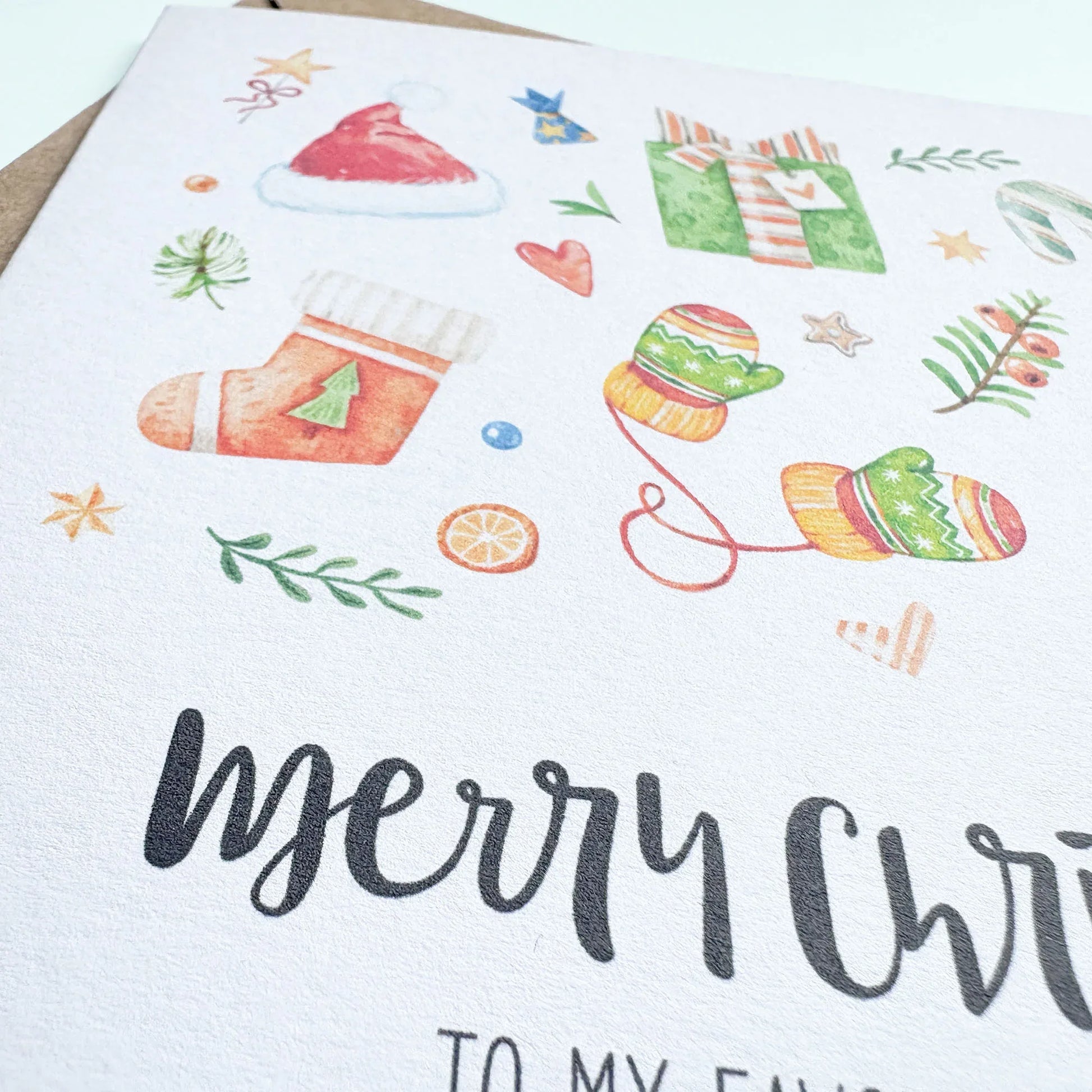 Personalised Luxury Christmas Card for a Favourite Person - Patterns&Doodles