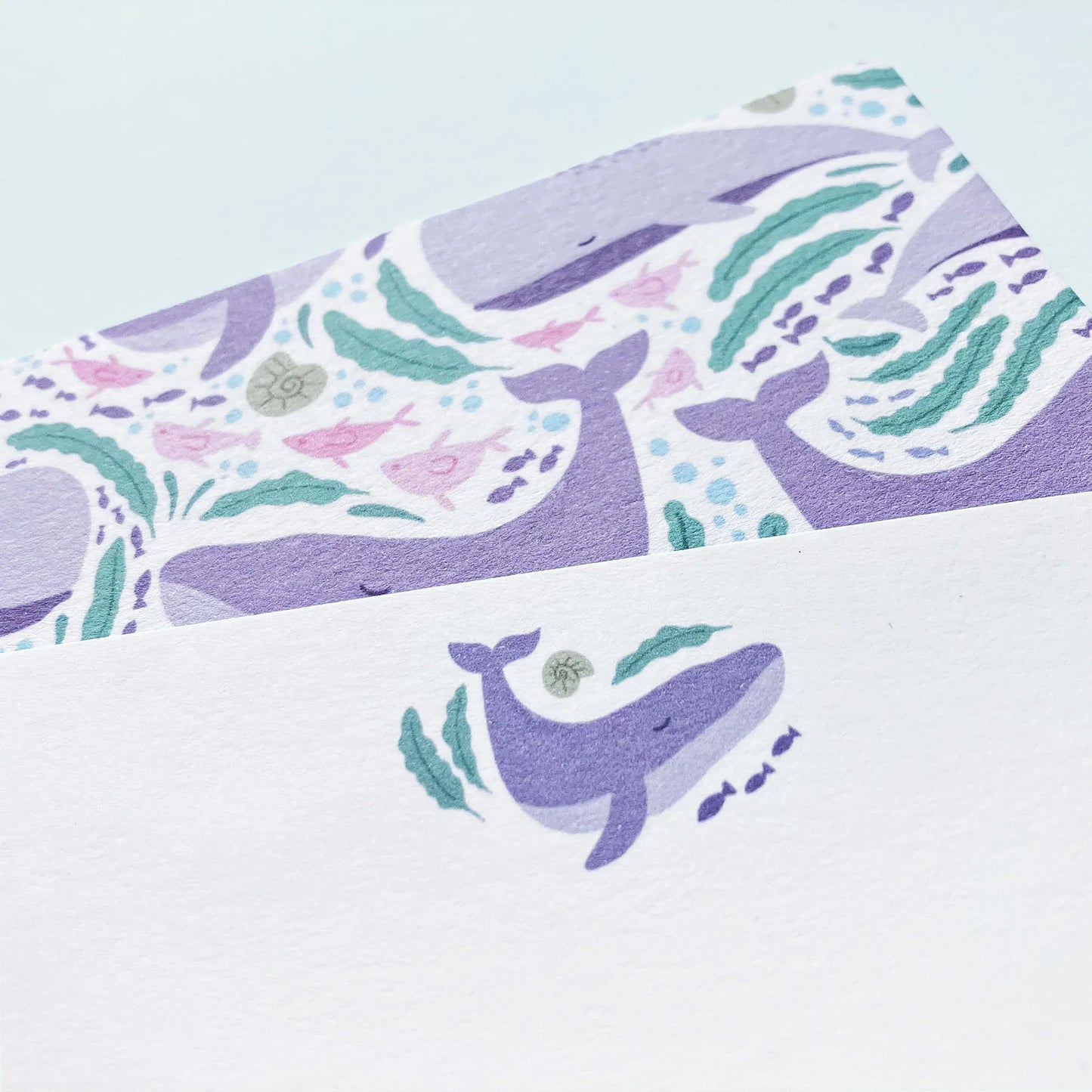 Ocean Whales Personalised Note Cards - Patterns&Doodles