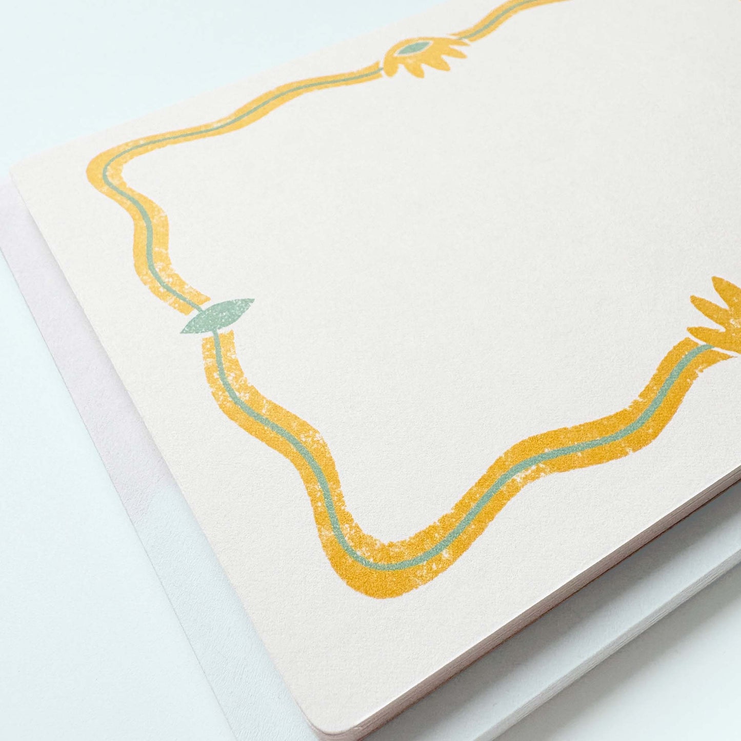 Set of Notecards And Envelopes - Stamped in Yellow