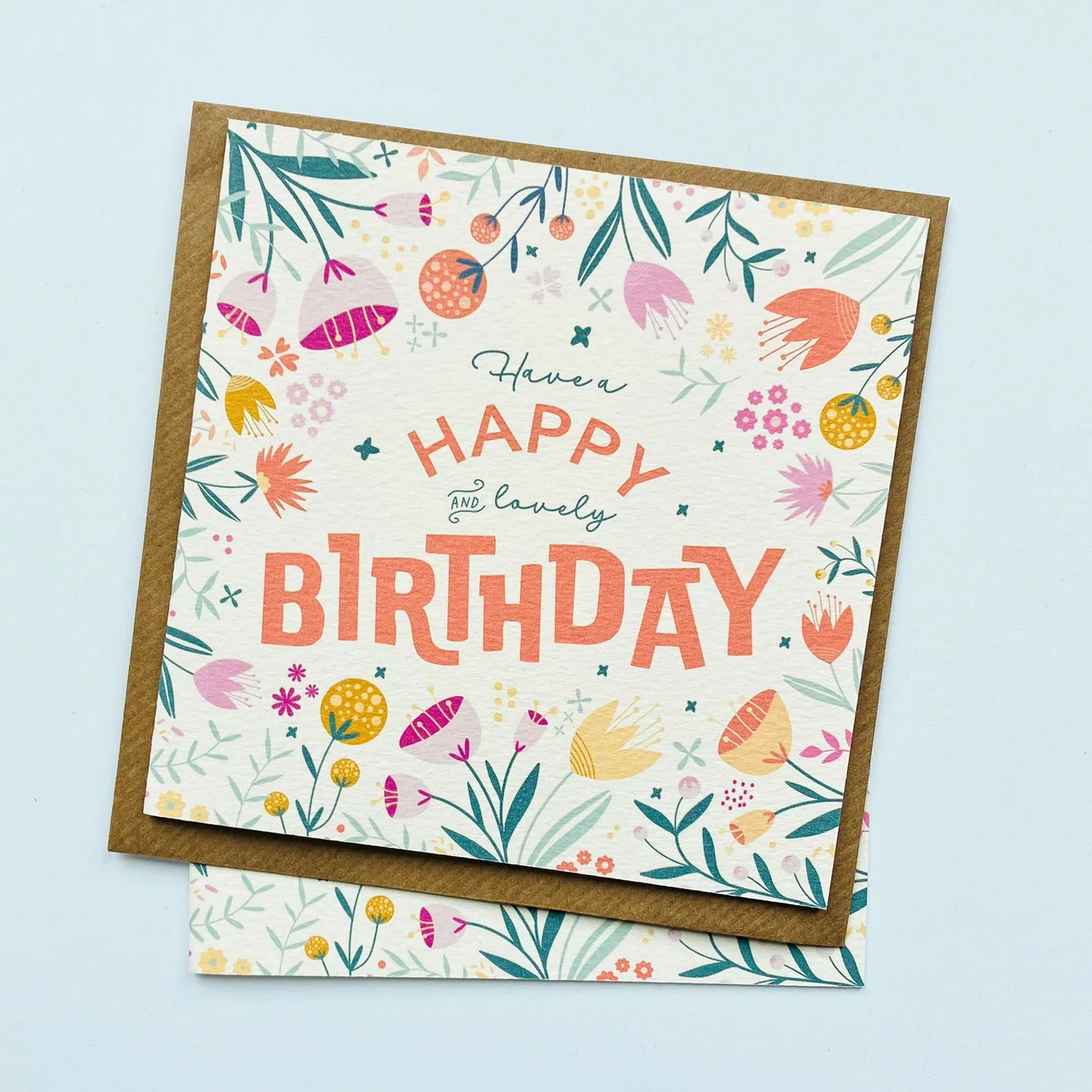 Floral Birthday Card - Have a Happy and Lovely Birthday - Patterns&Doodles