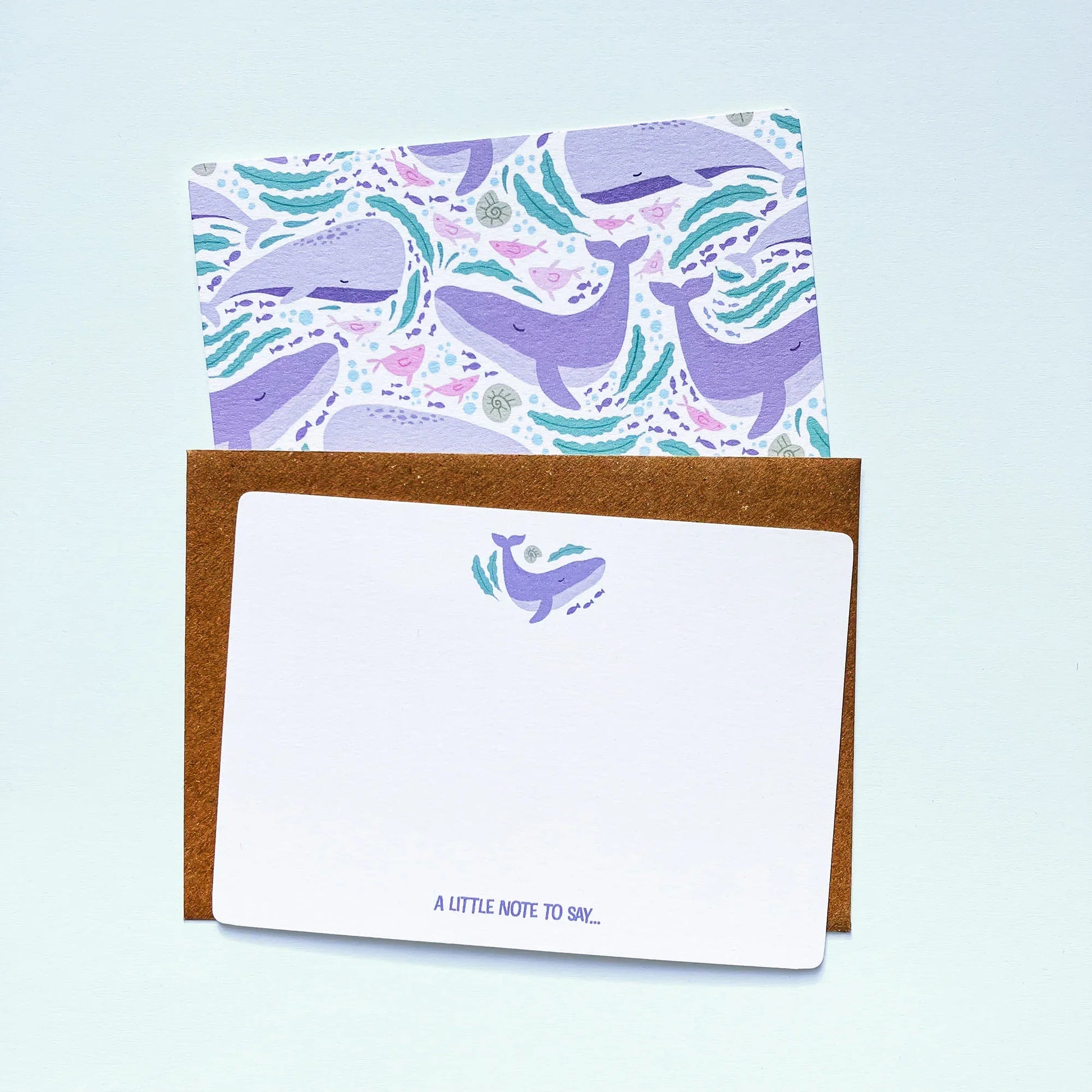 Ocean Whales Personalised Note Cards - Patterns&Doodles