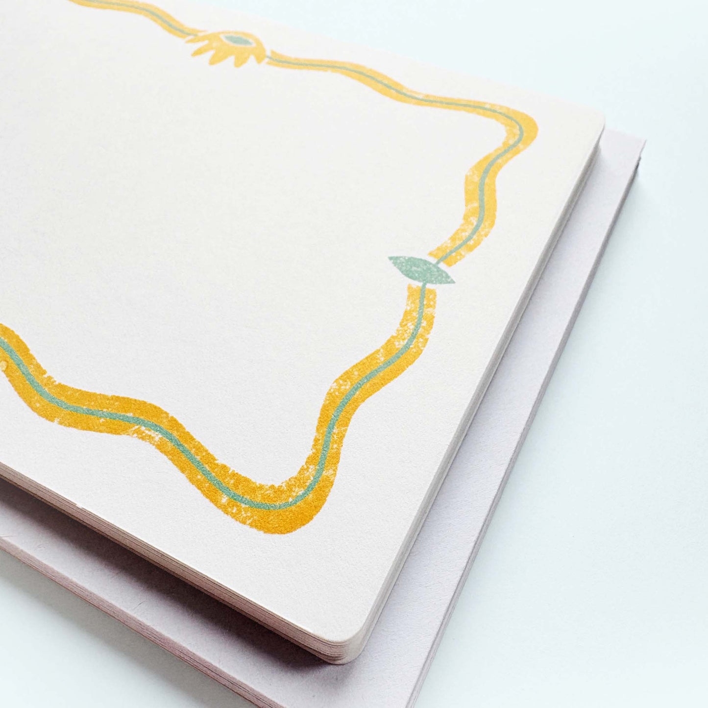 Set of Notecards And Envelopes - Stamped in Yellow