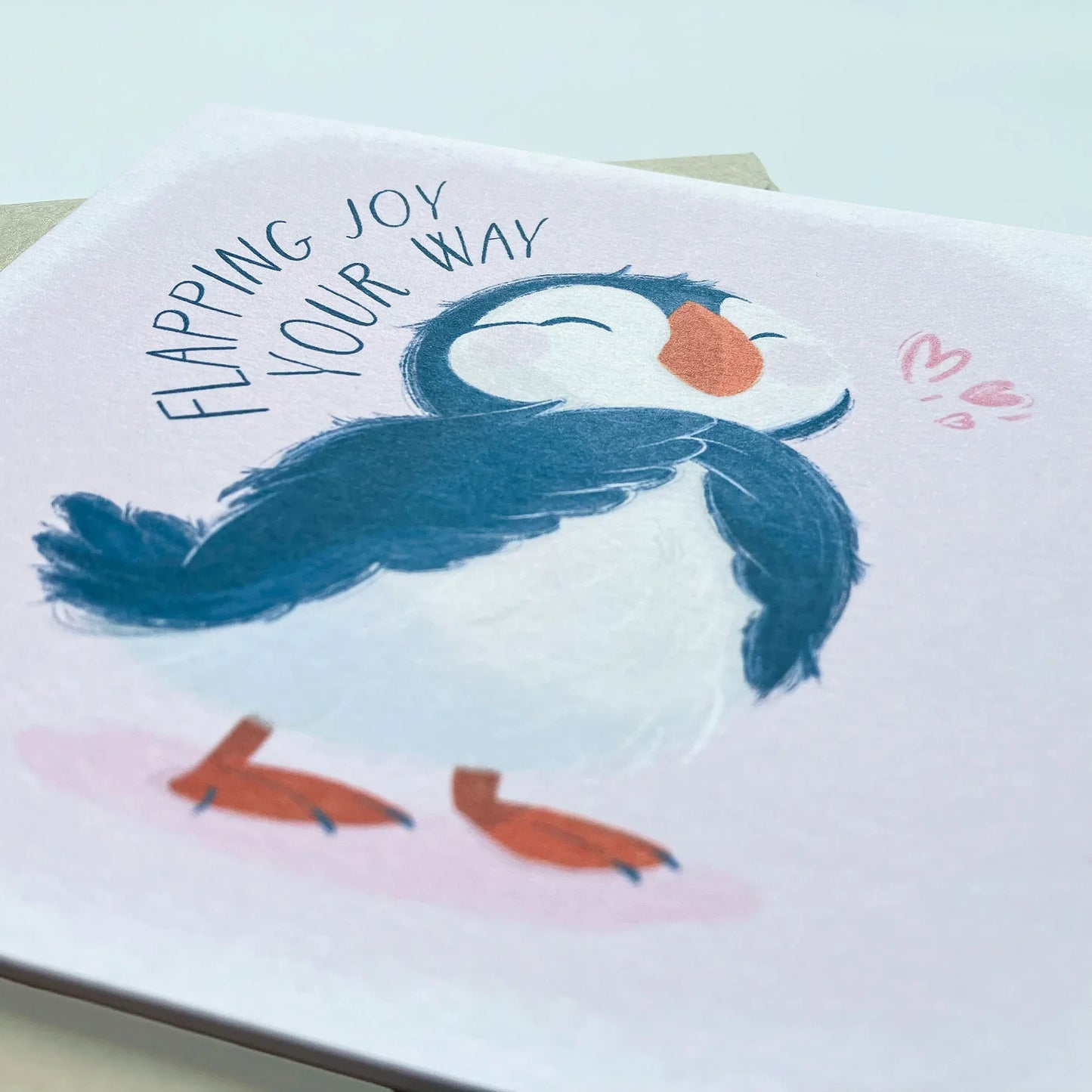 Flapping Joy Baby Puffin Birthday Card - Patterns&Doodles