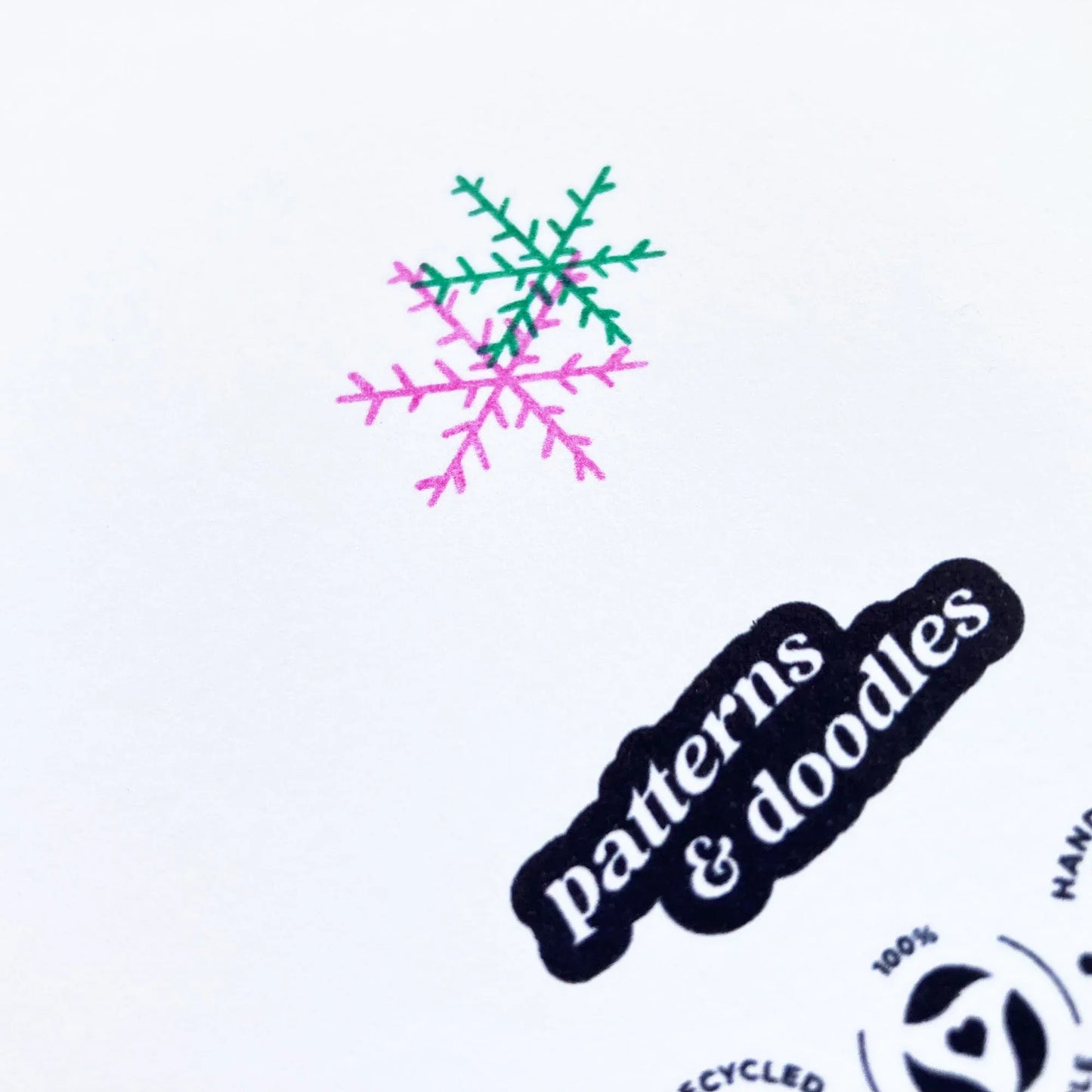 Risograph Christmas Card - Bright, Joyful & Merry Christmas - Single or Set - Patterns&Doodles