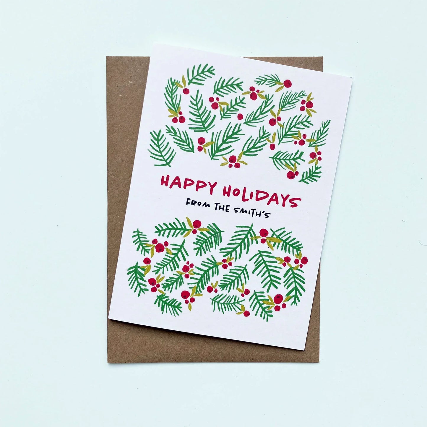 Personalised Christmas Card - Merry Christmas - Patterns&Doodles