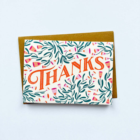 Thanks - Floral Thank You Greeting Card