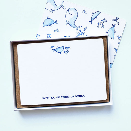 Personalised Notecards - Ocean Life - Patterns&Doodles