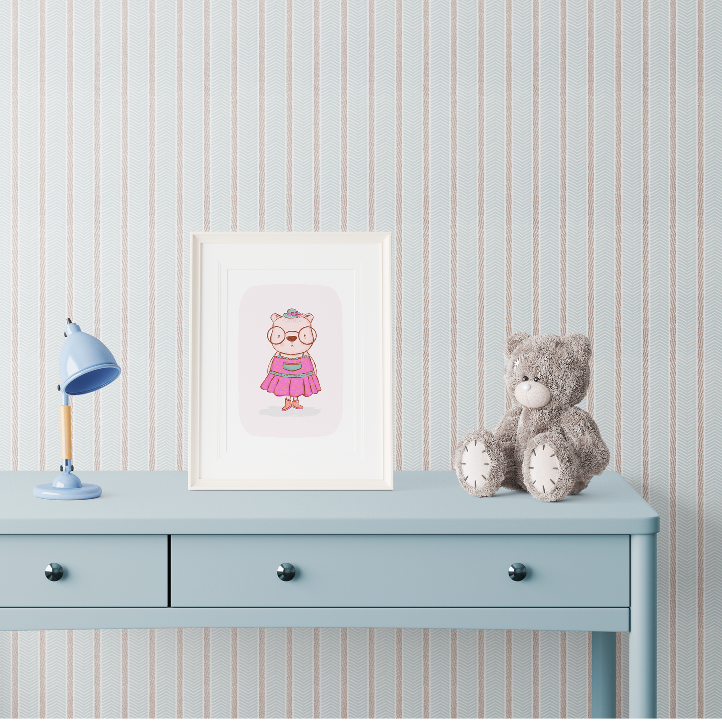 Millicent The Clever Bear Nursery Print