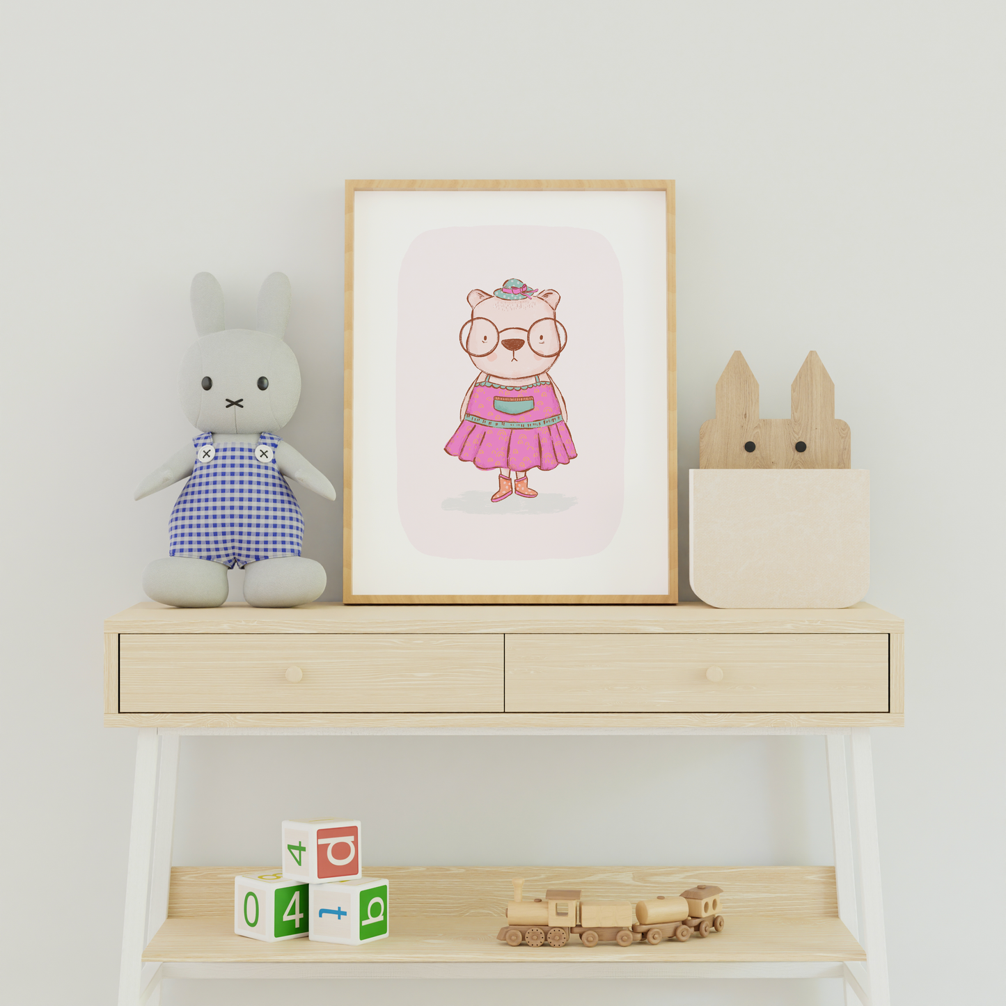 Millicent The Clever Bear Nursery Print