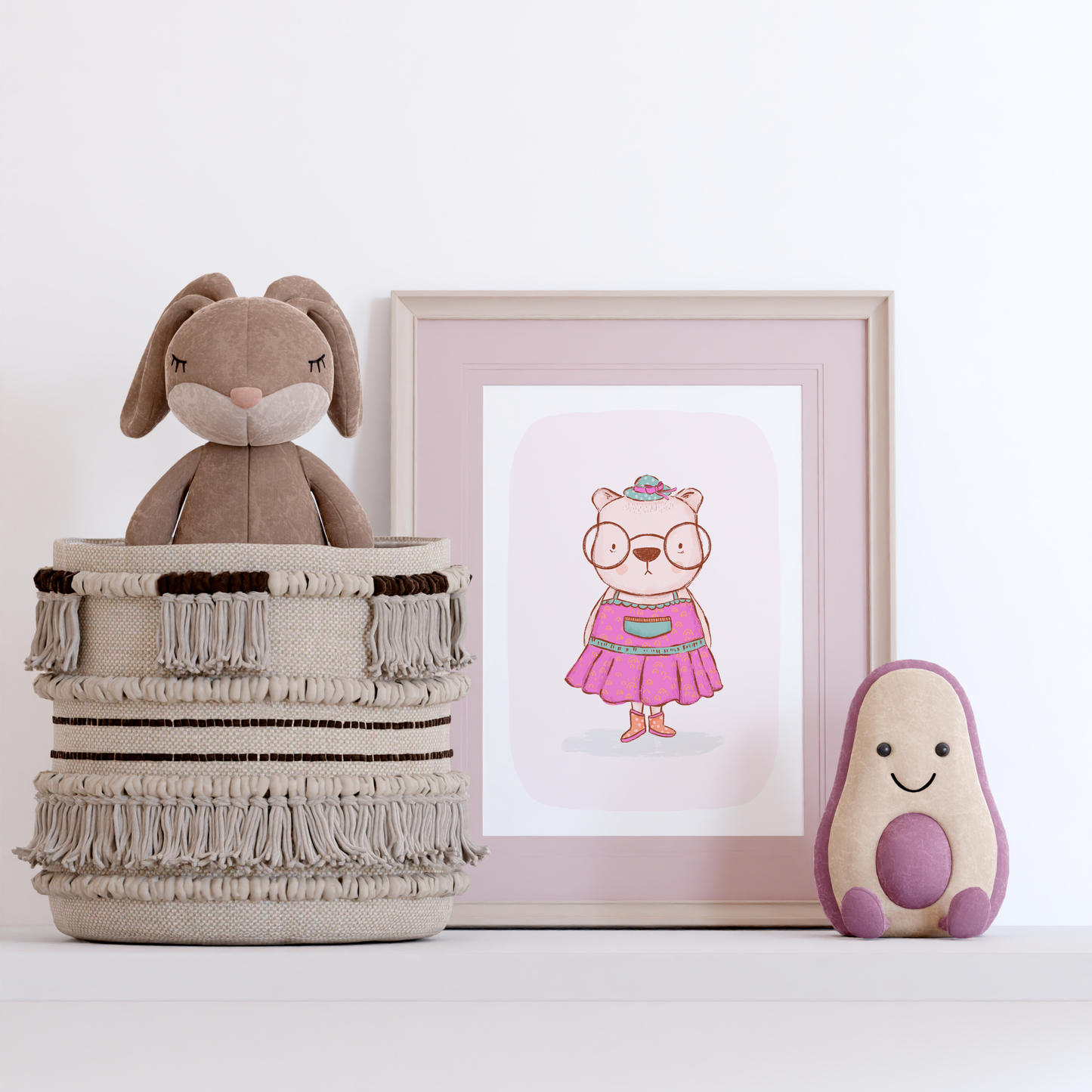 Millicent The Clever Bear Nursery Print