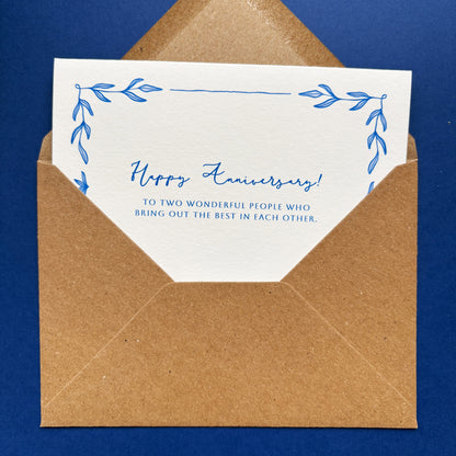 Happy Anniversary Card: Hand-drawn Luxury Card With Message
