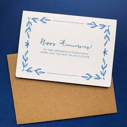 Happy Anniversary Card: Hand-drawn Luxury Card With Message
