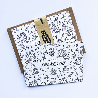 Thank You Illustrated Floral Notecard Set