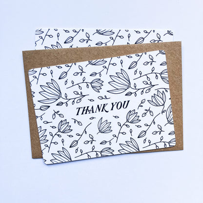 Thank You Illustrated Floral Notecard Set